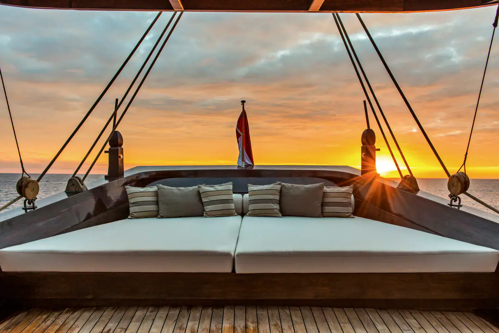 Stern lounge at sunset